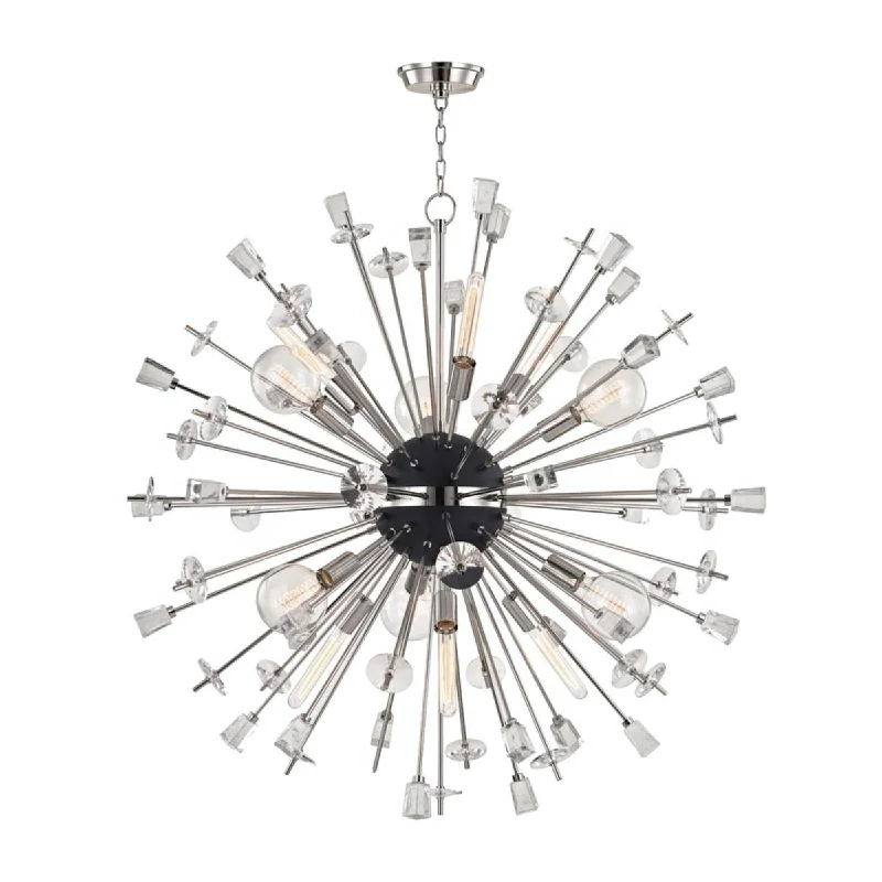 Industrial Exit Sign Lighting for Quick EvacuationLiberty 12 Lights Chandelier Polished Nickel Finish Industrial Exit Sign Lighting for Quick EvacuationLiberty 12 Lights Chandelier Polished Nickel Finish