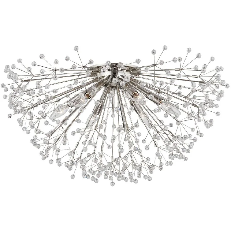 Industrial Pendant Lighting for Machine ShopsDunkirk 30 in. 6 lights Flush Mount Light Polished Nickel Finish Industrial Pendant Lighting for Machine ShopsDunkirk 30 in. 6 lights Flush Mount Light Polished Nickel Finish