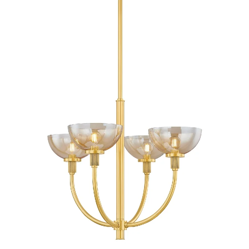 Industrial Lighting for Printing Press FacilitiesEva Four Light Chandelier
