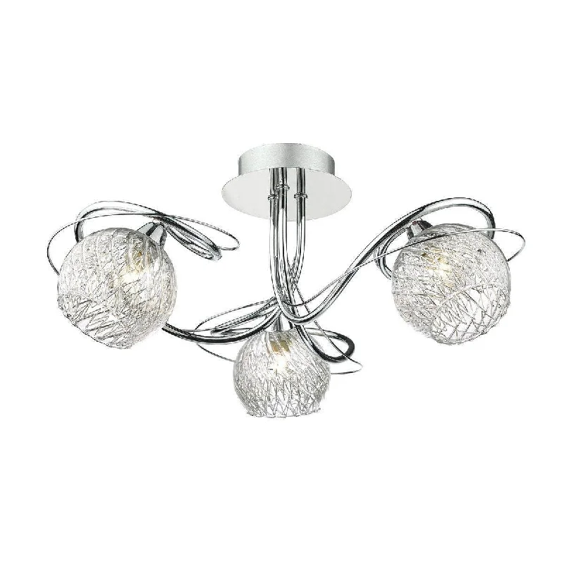 Track lighting for creating a focal pointRehan 3/5Lt Light Semi Flush Fitting w/Decorative Glass & Polished Chrome Frame Track lighting for creating a focal pointRehan 3/5Lt Light Semi Flush Fitting w/Decorative Glass & Polished Chrome Frame