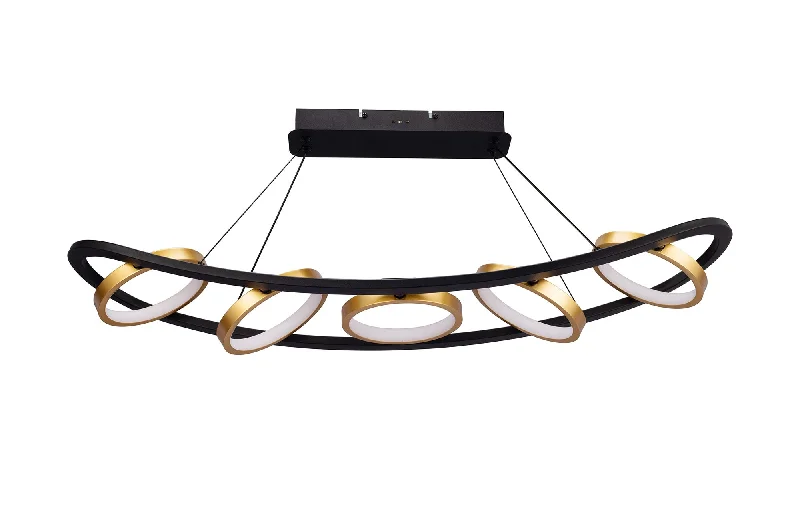 Track lighting for accentuating artworksNicki Linear Kitchen Table/Island Light, 5 Ring, 36W LED, 3200K, 2200lm, Satin Black & Gold, 3yrs Warranty Track lighting for accentuating artworksNicki Linear Kitchen Table/Island Light, 5 Ring, 36W LED, 3200K, 2200lm, Satin Black & Gold, 3yrs Warranty