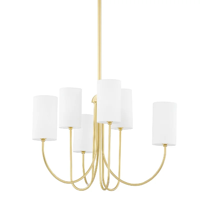 Industrial Lighting for Chemical PlantsHarlem 6 lights Chandelier Brass finish