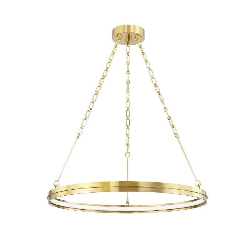 Industrial Lighting for Chemical PlantsRosendale 28 in. LED Chandelier Brass finish Industrial Lighting for Chemical PlantsRosendale 28 in. LED Chandelier Brass finish