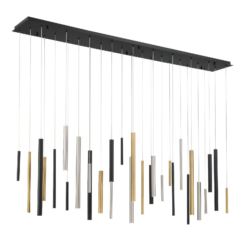 Energy - Efficient Industrial Lighting for Cost - SavingsSantana 72 in. 30 Lights LED Chandelier Black & Satin Nickel & Gold Finish Energy - Efficient Industrial Lighting for Cost - SavingsSantana 72 in. 30 Lights LED Chandelier Black & Satin Nickel & Gold Finish