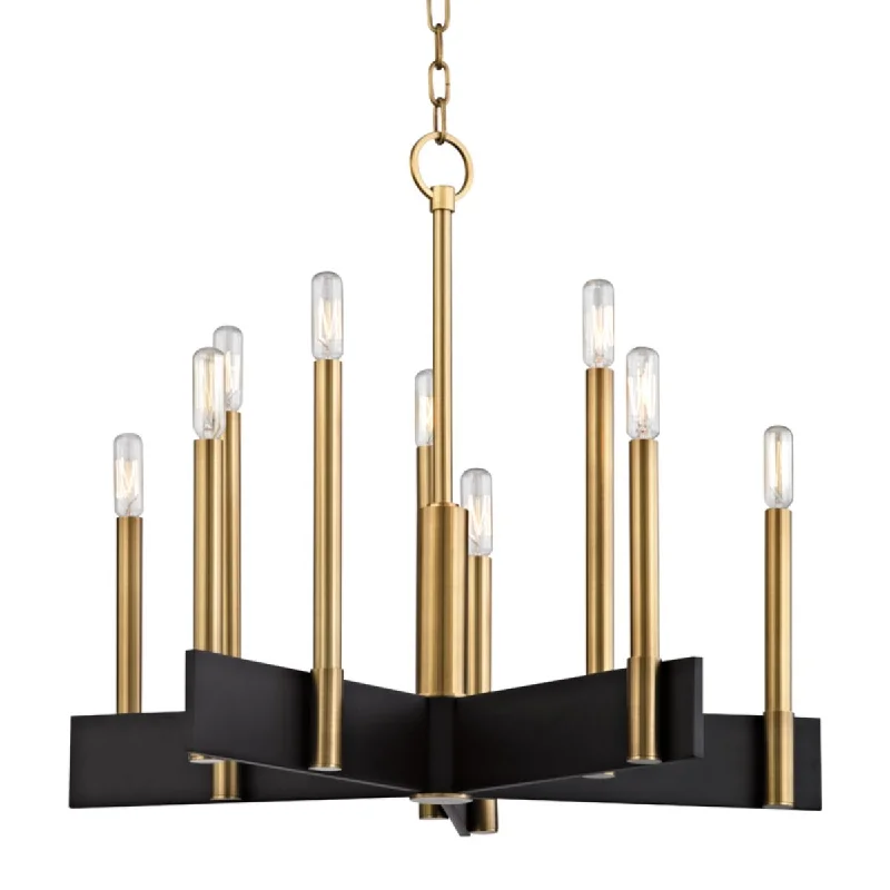 Dimmable Industrial Lighting for Ambiance ControlAbrams 10 Lights Chandelier Brass finish Dimmable Industrial Lighting for Ambiance ControlAbrams 10 Lights Chandelier Brass finish
