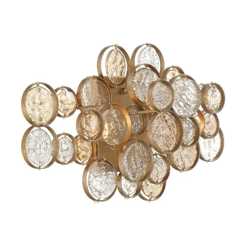 Industrial Ceiling - Mounted Lighting for Assembly PlantsTrento 2 Lights 18 in. Wall Light Gold Finish Industrial Ceiling - Mounted Lighting for Assembly PlantsTrento 2 Lights 18 in. Wall Light Gold Finish