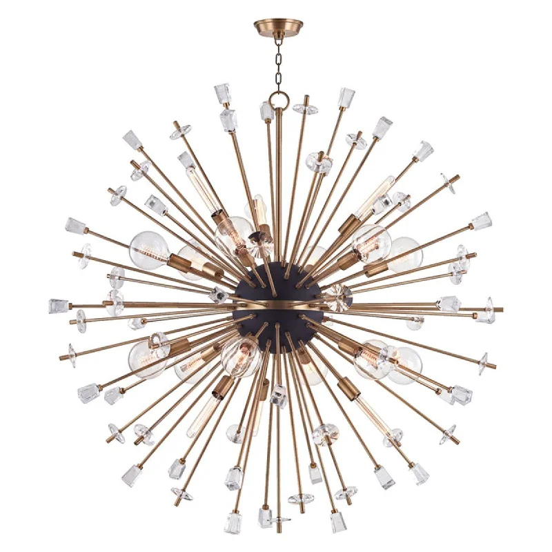 Industrial Lighting with High CRI (Color Rendering Index) for True Color PerceptionLiberty 18 Lights Chandelier Antique Brass Finish Industrial Lighting with High CRI (Color Rendering Index) for True Color PerceptionLiberty 18 Lights Chandelier Antique Brass Finish