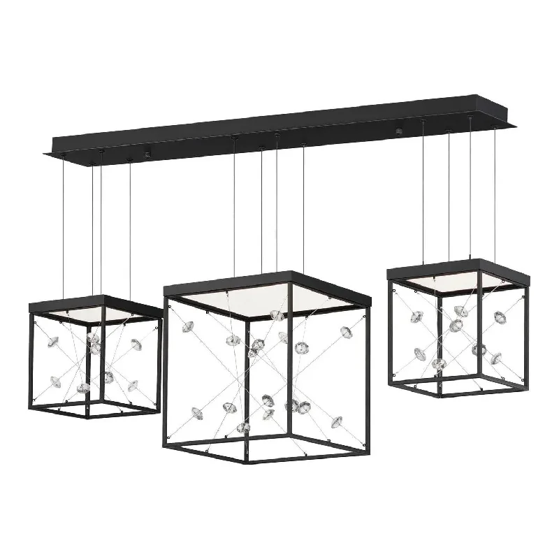 Track lighting with frosted glass shadesEntanglement LED Linear Pendant