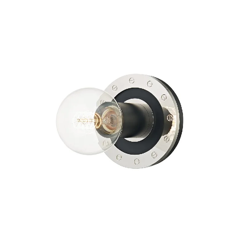 Industrial Lighting with High CRI (Color Rendering Index) for True Color PerceptionTEO 5 in. Wall Light Polished Nickel finish Industrial Lighting with High CRI (Color Rendering Index) for True Color PerceptionTEO 5 in. Wall Light Polished Nickel finish