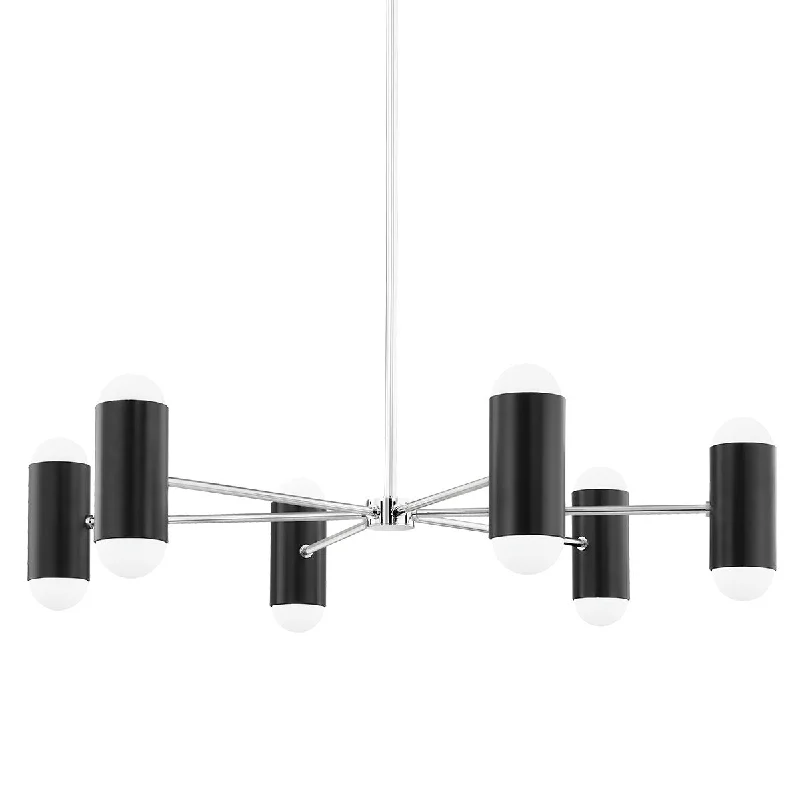 Industrial Lighting for Pharmaceutical ManufacturingKira 12 lights Chandelier Black & Nickel finish Industrial Lighting for Pharmaceutical ManufacturingKira 12 lights Chandelier Black & Nickel finish