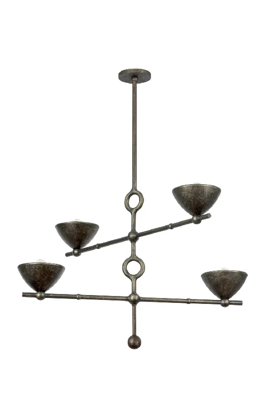 Industrial Lighting for Metal Fabrication ShopsVishal Four Light Chandelier