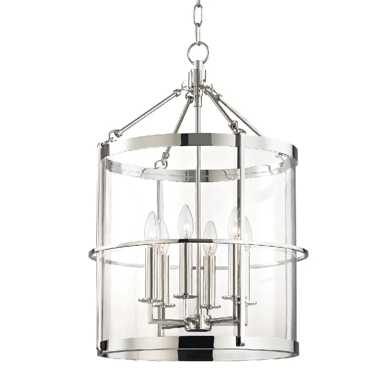Dust - Resistant Industrial Lighting for Dirty WorkspacesRen 18 In. 6 Lights Pendant Light Polished Nickel Finish Dust - Resistant Industrial Lighting for Dirty WorkspacesRen 18 In. 6 Lights Pendant Light Polished Nickel Finish