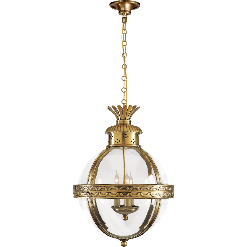 Contemporary track lighting in black finishCrown Top Banded Globe Lantern