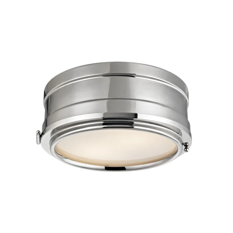 Industrial Lighting for Woodworking FactoriesRye 11 in. 2 Lights Flush Mount Light Polished Nickel Finish Industrial Lighting for Woodworking FactoriesRye 11 in. 2 Lights Flush Mount Light Polished Nickel Finish
