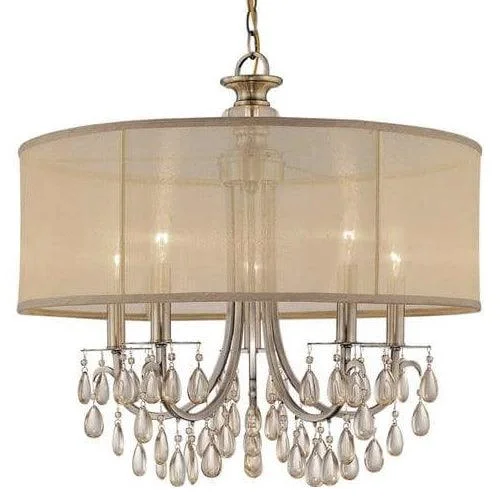 Chandeliers with Metal Frames in Silver FinishChandeliers with Metal Frames in Silver FinishBeige En Vogue Drum Chandelier
