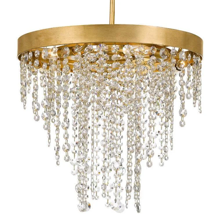 Chandeliers with Murano Glass for a High - End Artistic TouchChandeliers with Murano Glass for a High - End Artistic TouchGold Round Crystal Rainfall Chandelier Chandeliers with Murano Glass for a High - End Artistic TouchChandeliers with Murano Glass for a High - End Artistic TouchGold Round Crystal Rainfall Chandelier