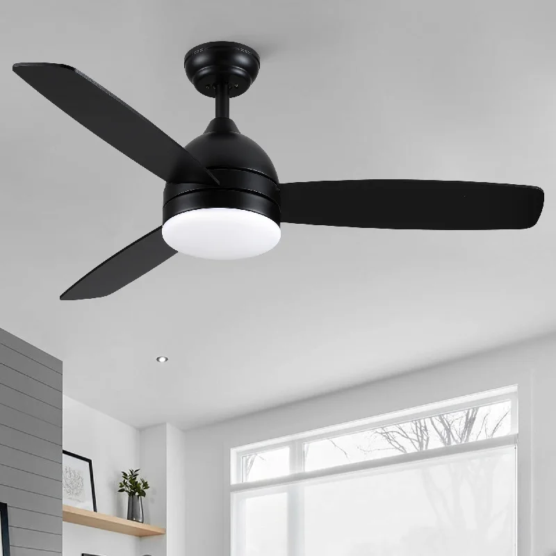 Victorian - Inspired Chandeliers with Ornate DetailsVictorian - Inspired Chandeliers with Ornate DetailsYamiyu Modern 48 in. Indoor Matte Black Downrod Smart Ceiling Fan with Integrated LED, Work with Alexa and Google Assistant