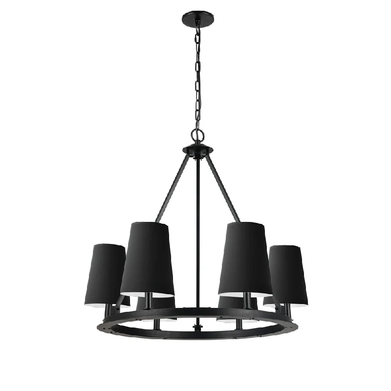 Mid - Century Modern Chandeliers for Vintage AppealMid - Century Modern Chandeliers for Vintage Appeal6 Lights Incandescent Chandelier, MB w/ BK Shades Mid - Century Modern Chandeliers for Vintage AppealMid - Century Modern Chandeliers for Vintage Appeal6 Lights Incandescent Chandelier, MB w/ BK Shades