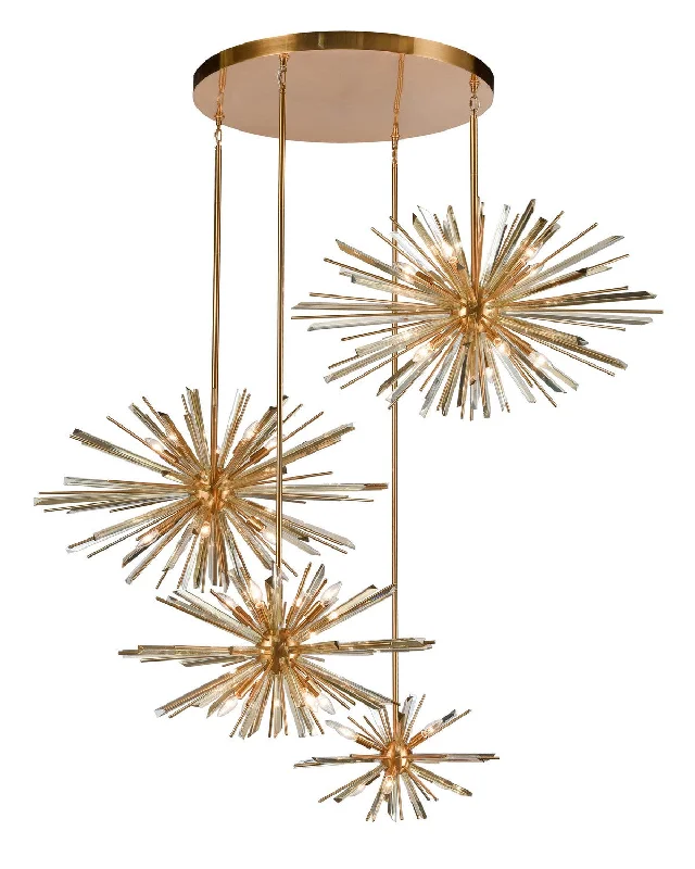 Chandeliers with Metal Frames in Gold FinishChandeliers with Metal Frames in Gold FinishPalisades Ave. 34 Light Chandelier