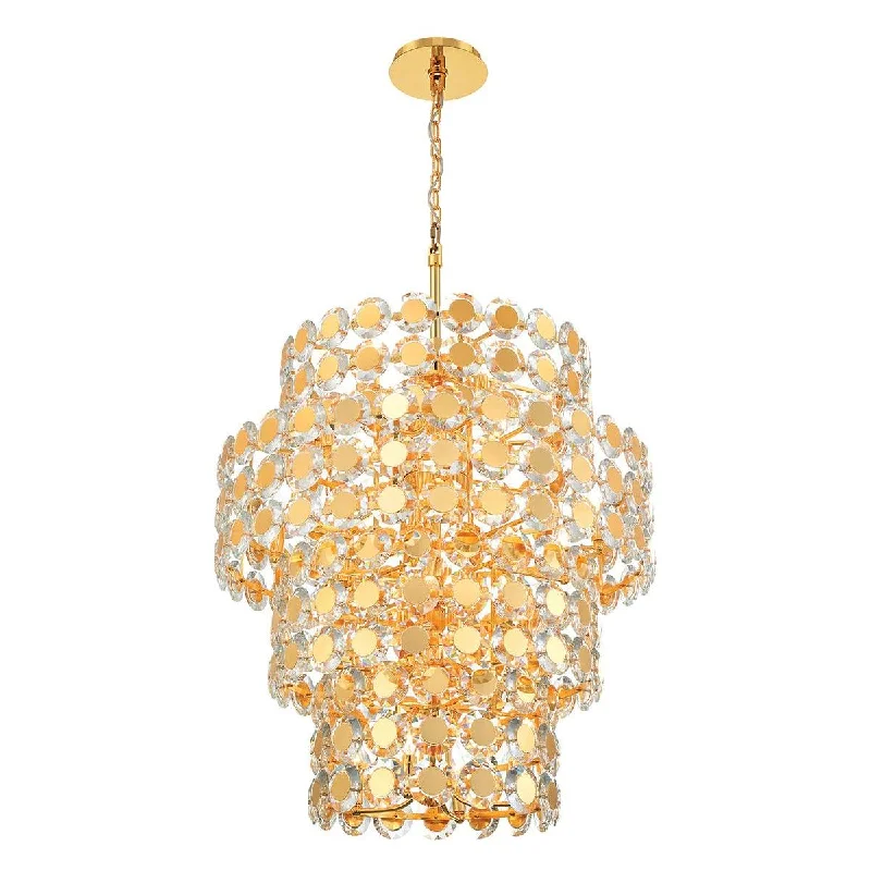 Chandeliers with Metal Frames in Gold FinishChandeliers with Metal Frames in Gold FinishPerrene 24-Light Chandelier