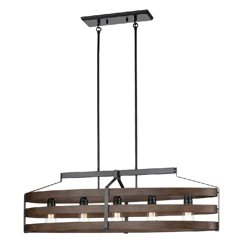 Rustic Wood Chandeliers for Country - Style HousesRustic Wood Chandeliers for Country - Style HousesFort Garry 5 Light Linear