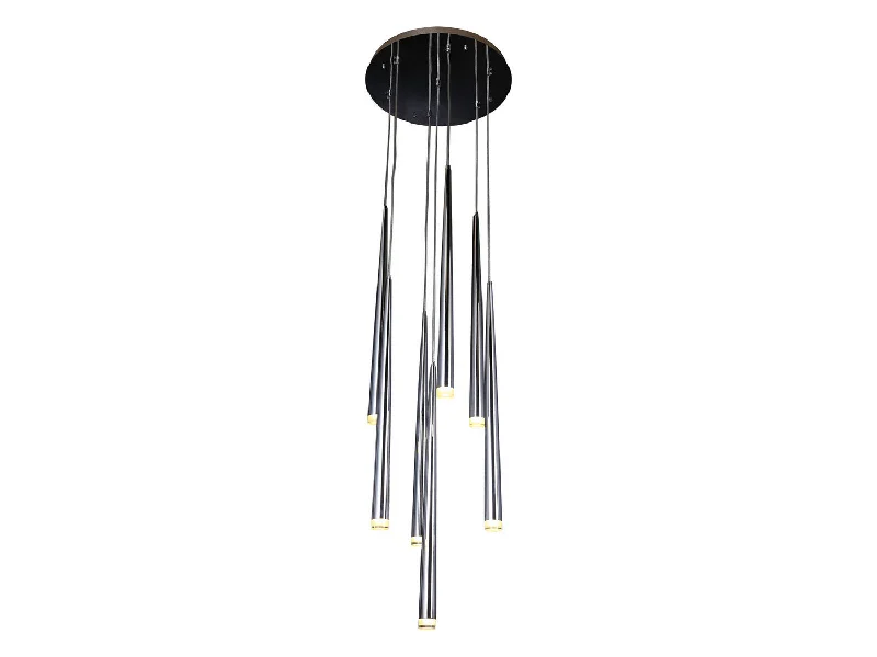 Gothic Ceiling Lights with Dark Metalwork and Pointed ArchesGothic Ceiling Lights with Dark Metalwork and Pointed ArchesSeven Light Pendant