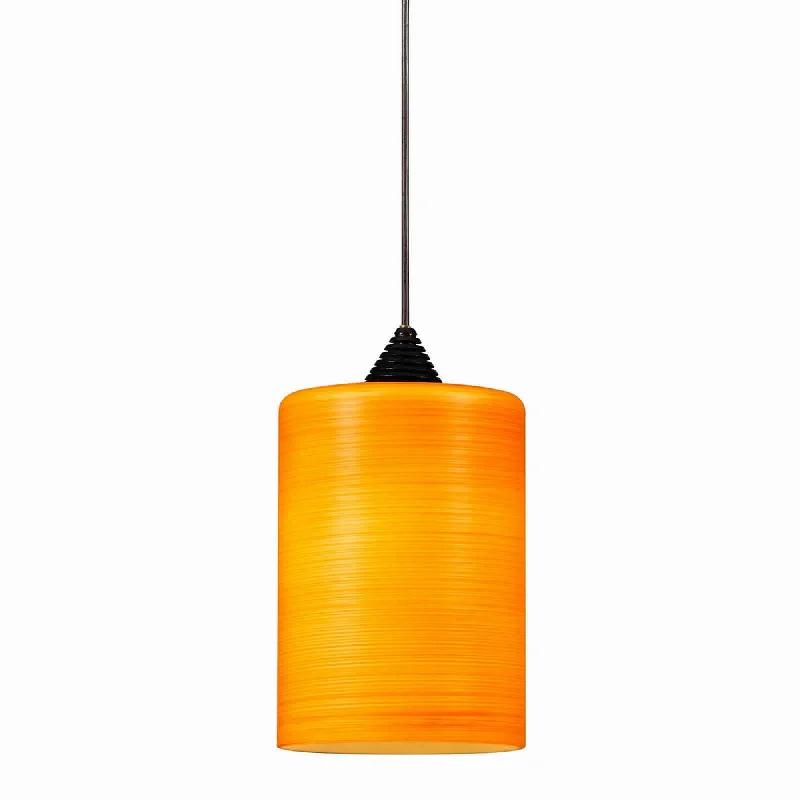 Moroccan Ceiling Lights with Colorful Stained Glass and Geometric CarvingsMoroccan Ceiling Lights with Colorful Stained Glass and Geometric CarvingsBenzara Integrated Dimmable Led Cylindrical Pendant Lighting, Yellow and Bronze