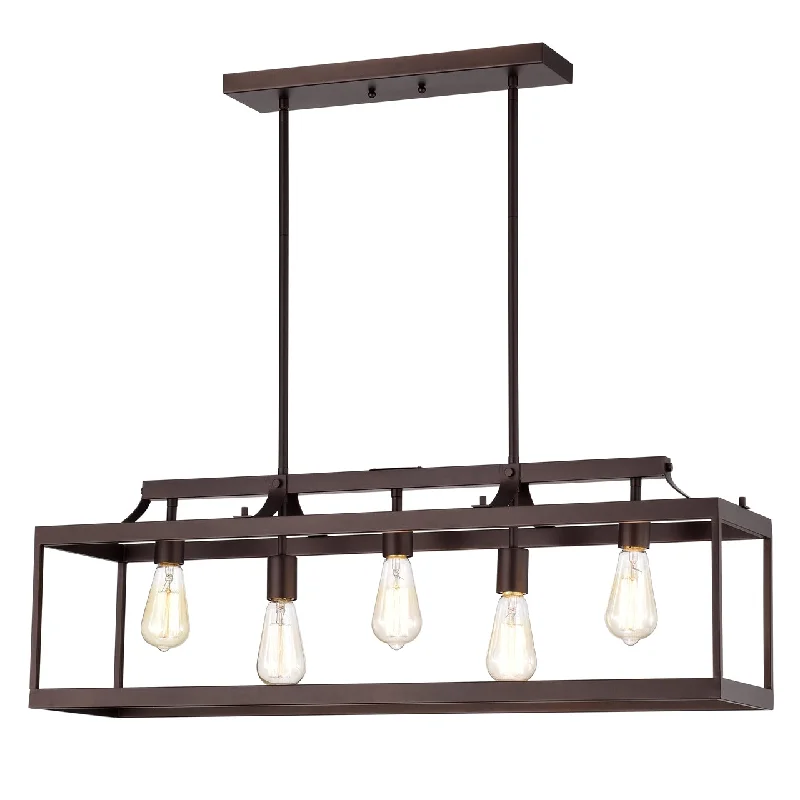 Metal Ceiling Lights in Brass, Copper, Stainless Steel, and IronMetal Ceiling Lights in Brass, Copper, Stainless Steel, and IronChloe Lighting CH2D012RB36-IL5 Ironclad Industrial 5 Light Oil Rubbed Bronze Island Pendant Ceiling Fixture 36`` Wide