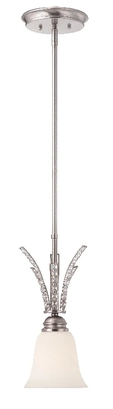 African - Inspired Ceiling Lights with Tribal Patterns and Natural MaterialsAfrican - Inspired Ceiling Lights with Tribal Patterns and Natural MaterialsDesigners Fountain Grand Plazza 85730-SP Pendant Light - Satin Platinum