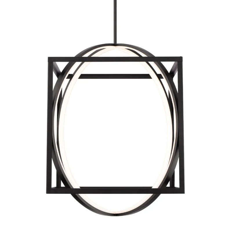 Crystal Ceiling Lights with High - Quality Swarovski CrystalsCrystal Ceiling Lights with High - Quality Swarovski CrystalsdweLED PD-57327 Geometrix 1-lt 27" Tall LED Pendant