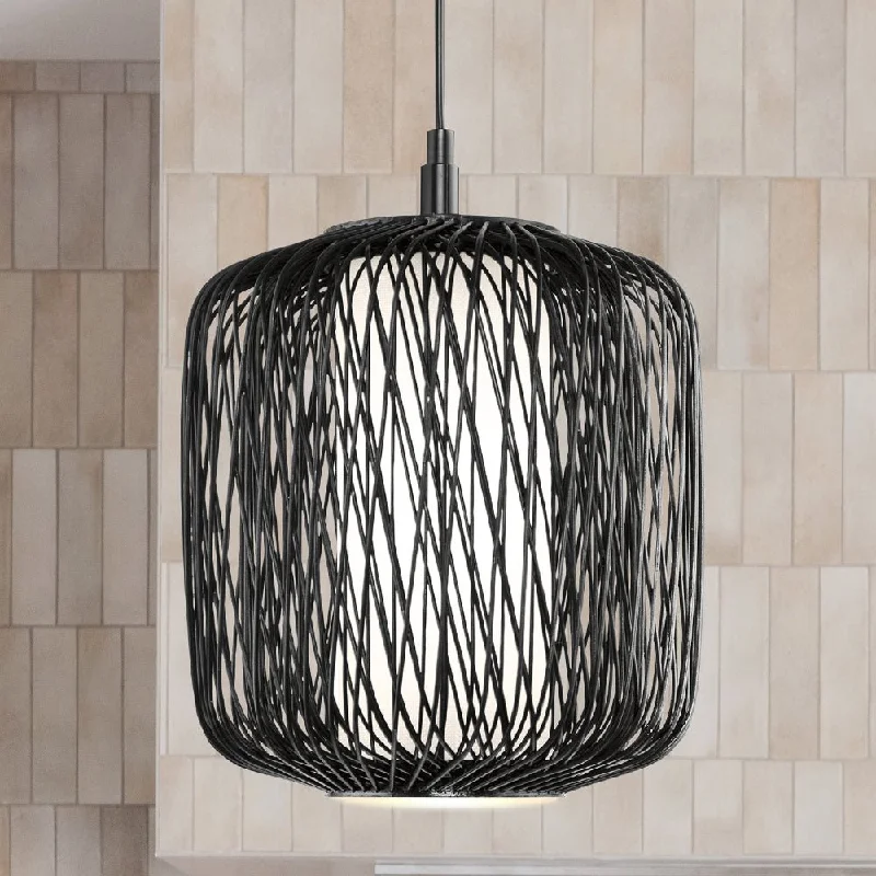Mediterranean - Style Ceiling Lights with Terra - Cotta and Ceramic DetailsMediterranean - Style Ceiling Lights with Terra - Cotta and Ceramic DetailsUHP4531 Natural Indoor Pendant, 14''H x 10"W x 10''D, Black Rattan Finish, Bedford Collection Mediterranean - Style Ceiling Lights with Terra - Cotta and Ceramic DetailsMediterranean - Style Ceiling Lights with Terra - Cotta and Ceramic DetailsUHP4531 Natural Indoor Pendant, 14''H x 10"W x 10''D, Black Rattan Finish, Bedford Collection