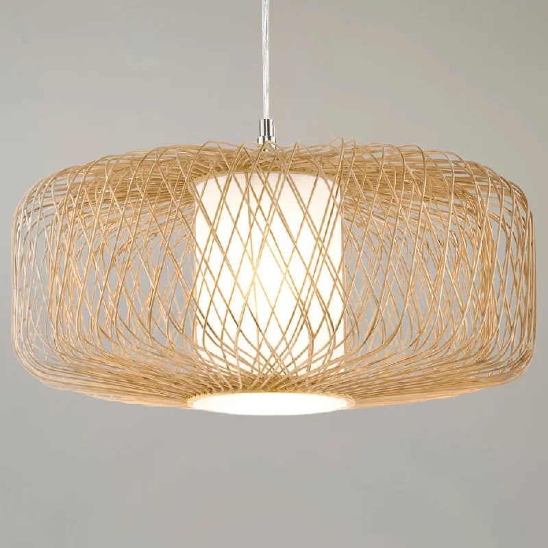 Mediterranean - Style Ceiling Lights with Terra - Cotta and Ceramic DetailsMediterranean - Style Ceiling Lights with Terra - Cotta and Ceramic DetailsUHP4534 Natural Indoor Pendant, 12''H x 22"W x 22''D, Natural Rattan Finish, Bedford Collection