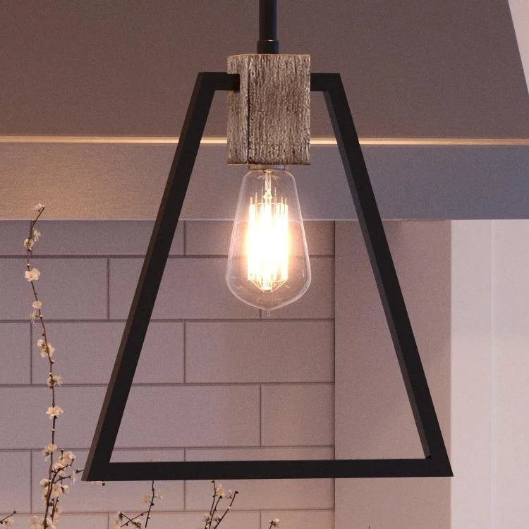 Moroccan Ceiling Lights with Colorful Stained Glass and Geometric CarvingsMoroccan Ceiling Lights with Colorful Stained Glass and Geometric CarvingsUQL2812 Industrial Pendant, 10.75"H x 8"W, Ash Black Finish, Bergen Collection