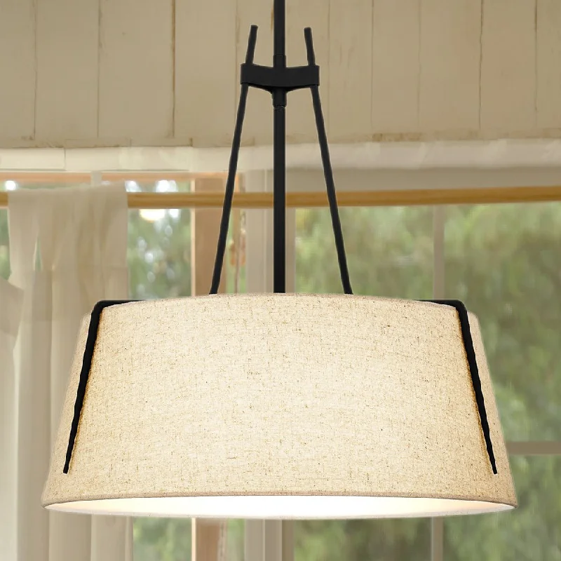Industrial Style Ceiling Lights with Exposed Bulbs and Metal CagesIndustrial Style Ceiling Lights with Exposed Bulbs and Metal CagesUQL4891 New Traditional Indoor Pendant, 19.00''H x 18.00''W x 18.00''D, Matte Black Finish, Dalton Collection