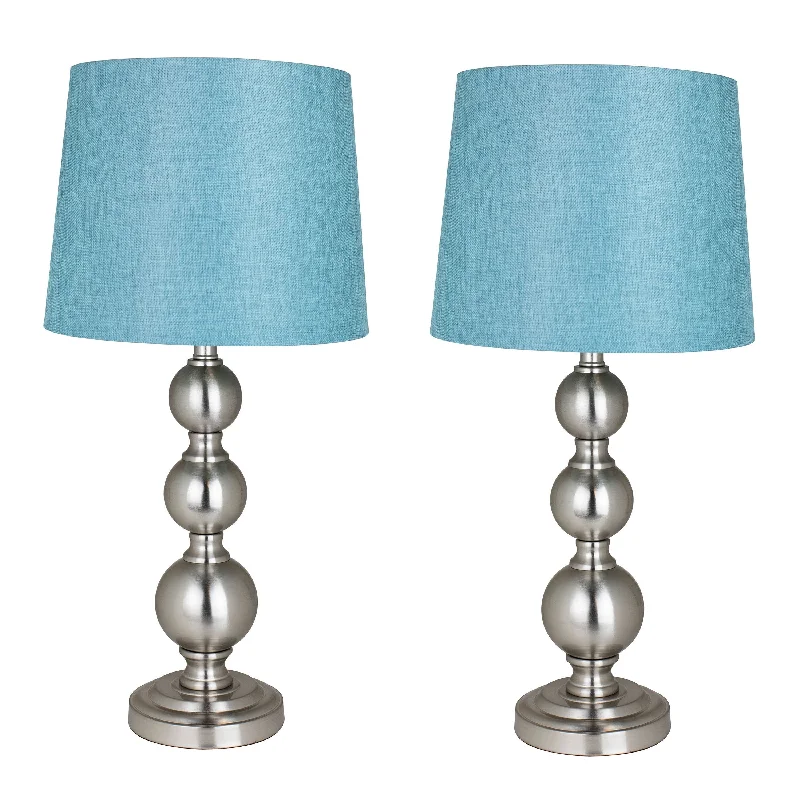Brushed Nickel/Turquoise Textured Shade