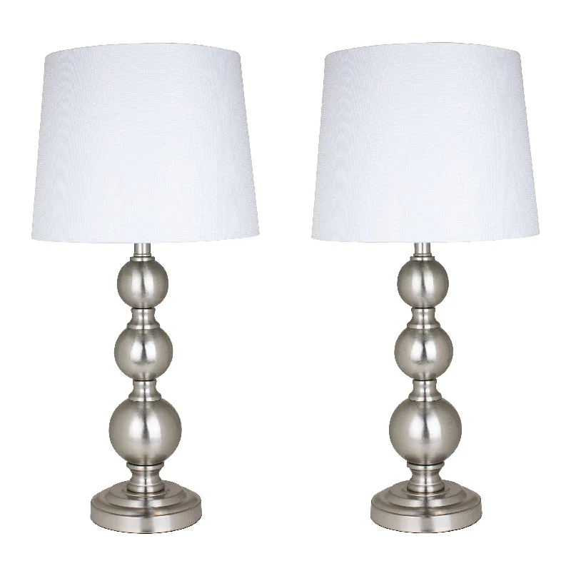 Brushed Nickel/White Textured Shade