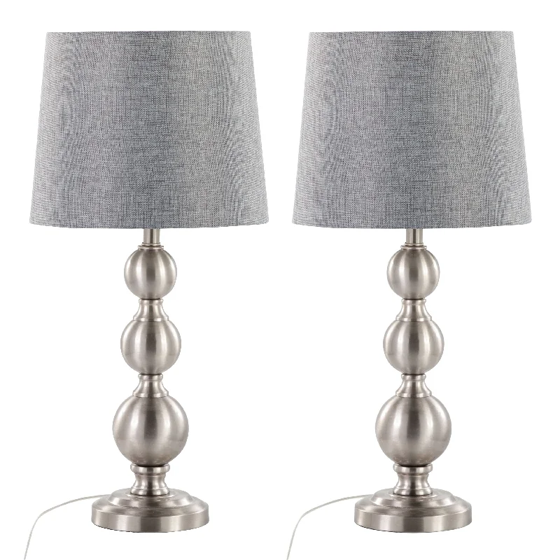 Brushed Nickel/Grey Textured Shade