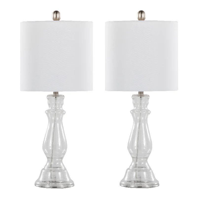 Clear Seeded Glass/Brushed Nickel/White Linen