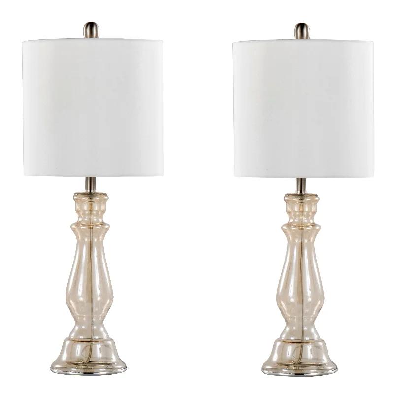 Champagne Pearl/Brushed Nickel/White Shade