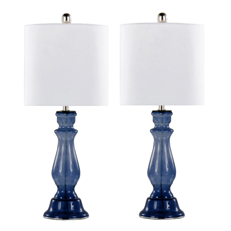 Sapphire Seeded Glass/Polished Nickel/White Linen