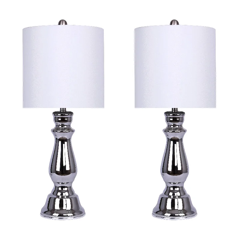 Smokey Pearl Glass/Brushed Nickel/White Shade