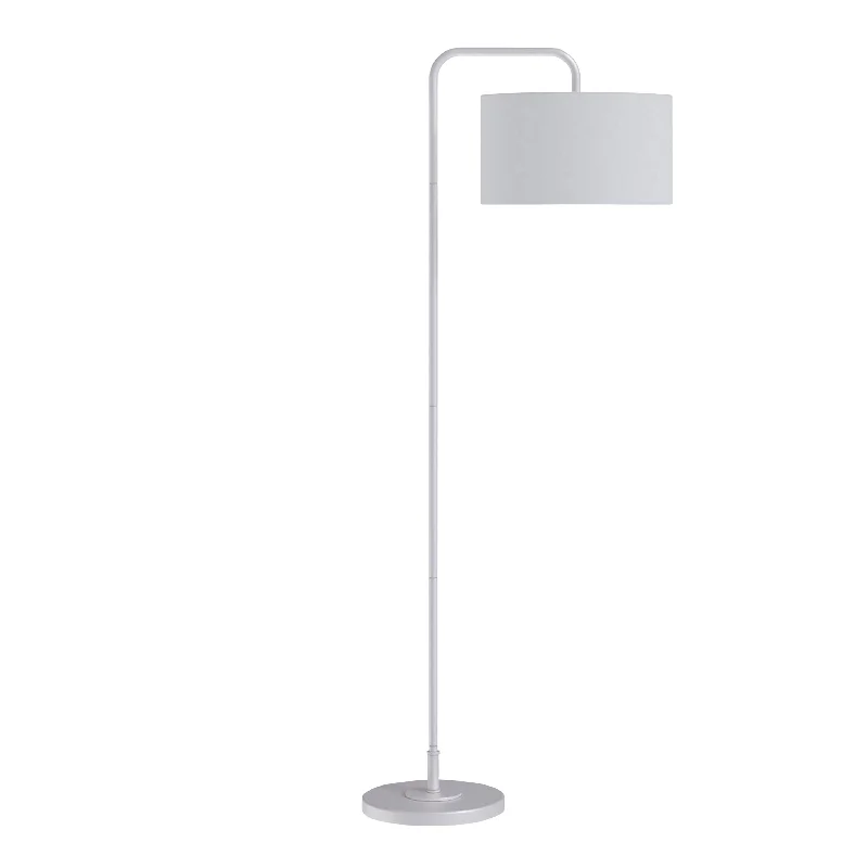Glossy White/White Linen Shade