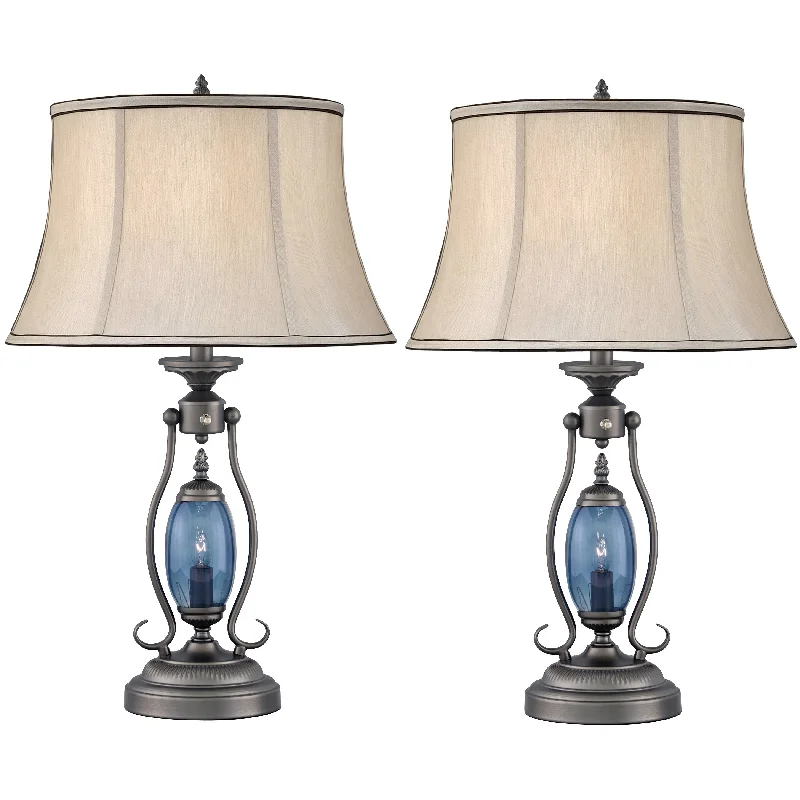 bohemian table lamps with colorful patterns for eclectic bedroomsbohemian table lamps with colorful patterns for eclectic bedroomsRevere Gunmetal 27 inch Gunmetal with Blue Glass Table Lamp