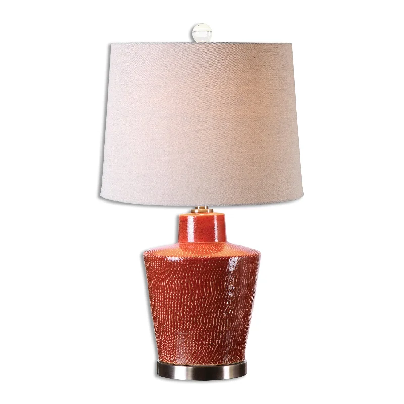 asian inspired table lamps with bamboo accents for a zen atmosphereasian inspired table lamps with bamboo accents for a zen atmosphereUttermost 26903 Cornell Brick Red Table Lamp