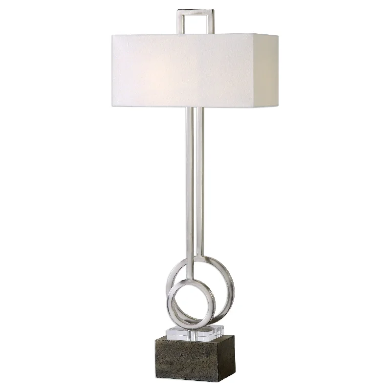 industrial style table lamps with exposed bulbs for loft apartmentsindustrial style table lamps with exposed bulbs for loft apartmentsUttermost 27191 Deshka Brushed Nickel Table Lamp