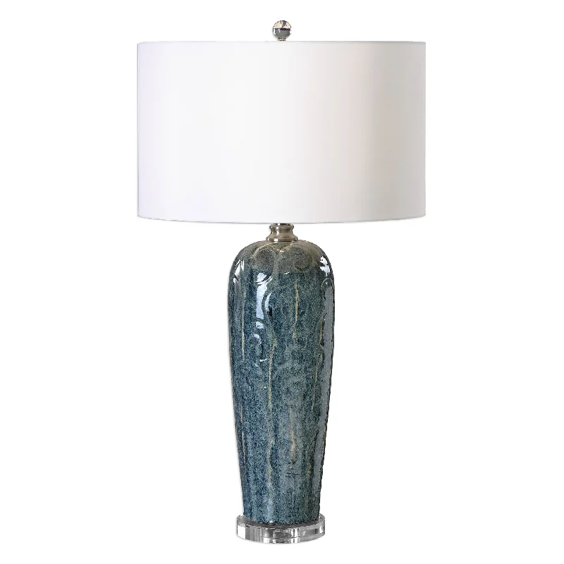 leather table lamps with a distressed texture for a rugged charmleather table lamps with a distressed texture for a rugged charmUttermost 27130-1 Maira Blue Ceramic Table Lamp